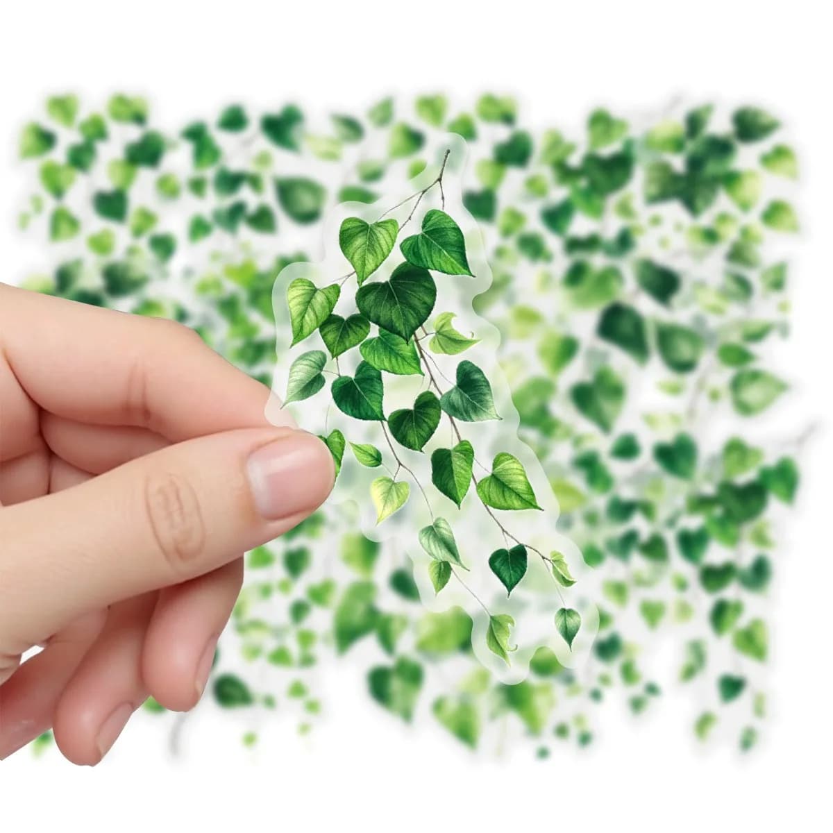 20 adesivi con foglie botaniche in PET, decalcomanie per diario spazzatura, accessori per scrapbooking fai da te, autoadesivi per riviste, scrapbooking
