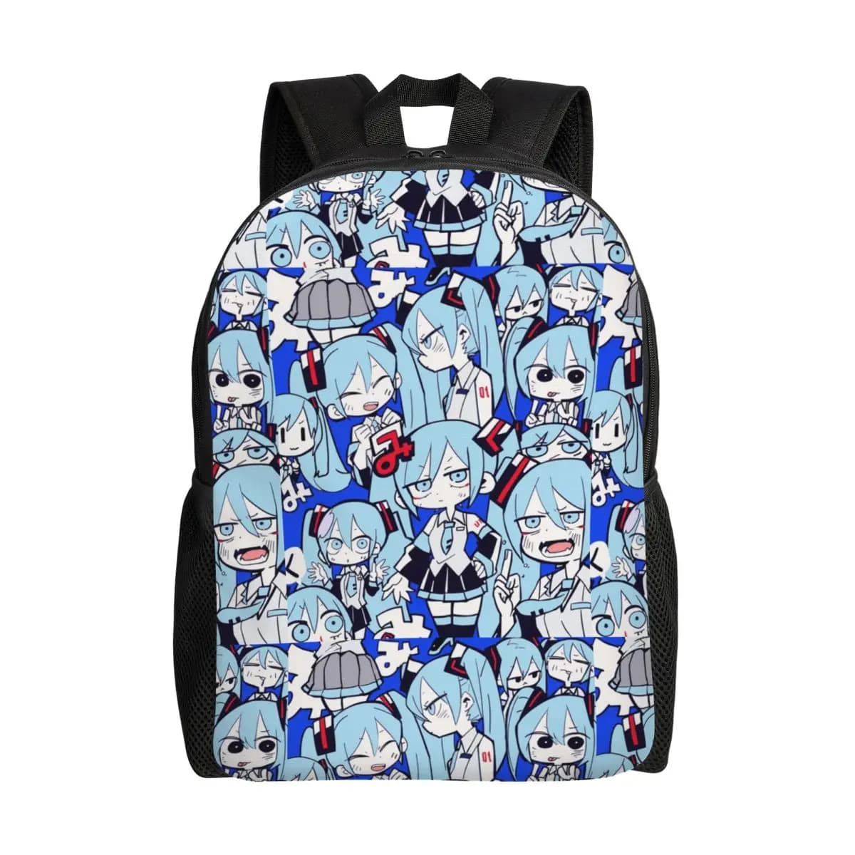 Zaini Mikues Hatsuned personalizzati per donna, uomo, borsa da scuola resistente all'acqua, stampa di borse per libri