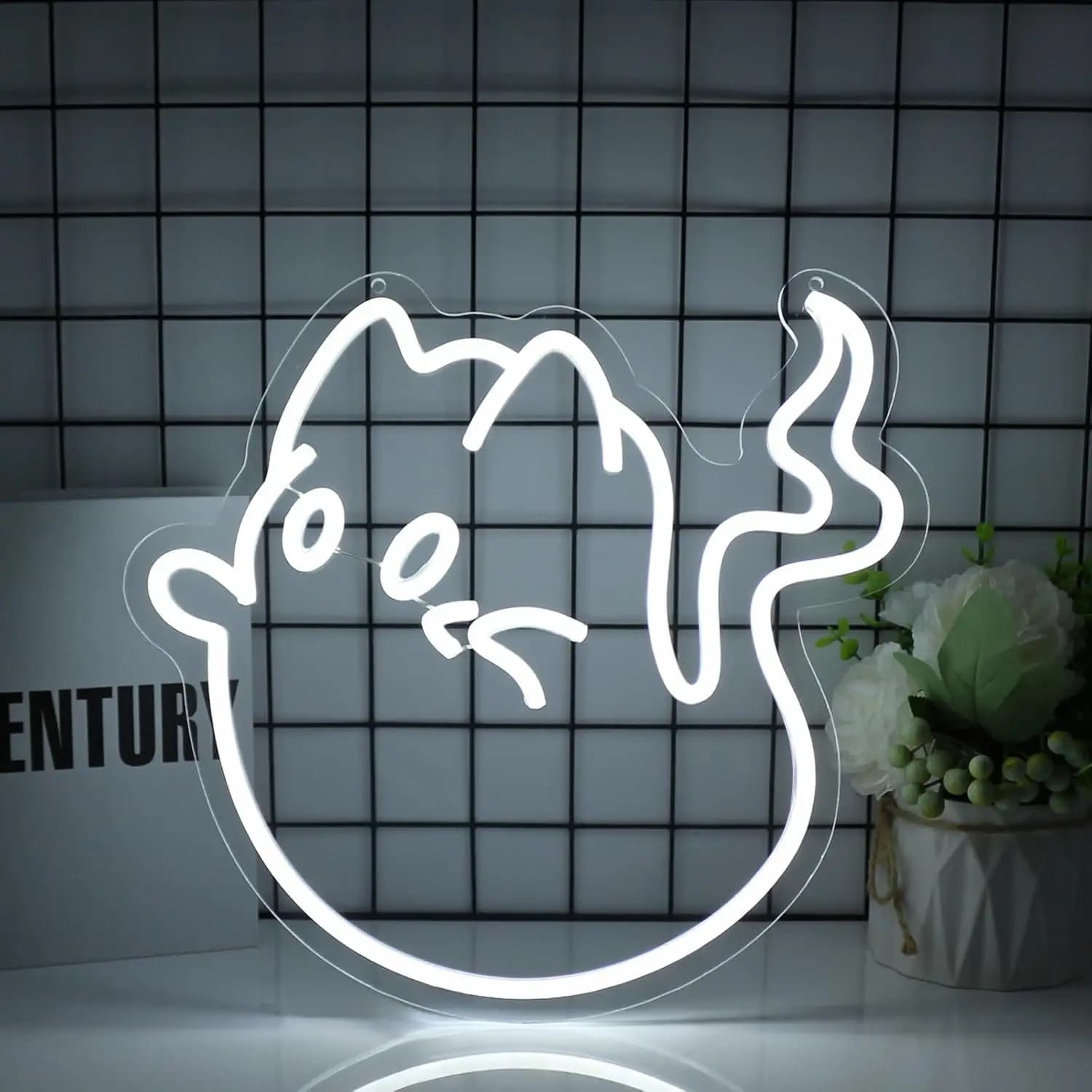Insegna al Neon a Forma di Gatto, Alimentata USB, LED Dimmerabile per Casa, Bar, Sala Giochi, Feste di Compleanno, Club, Decorazione, Regali Personalizzati