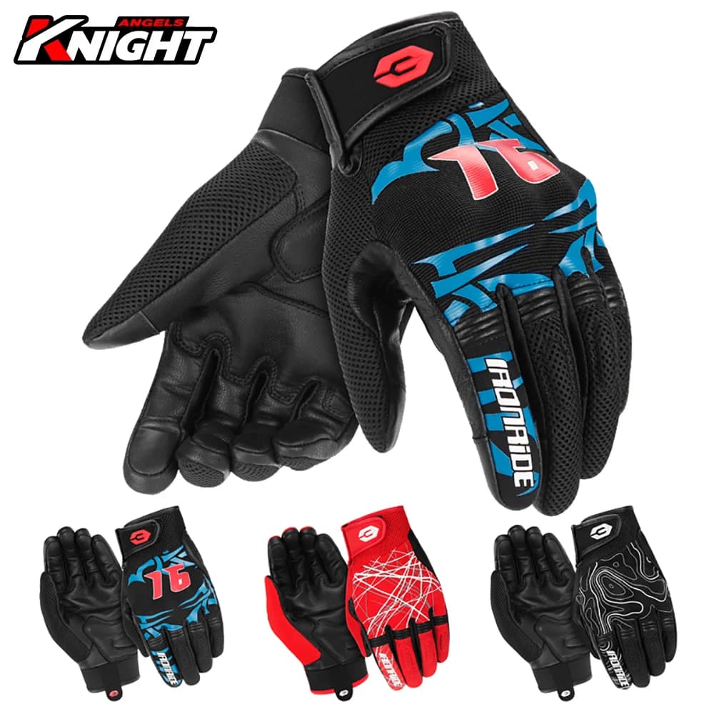 Summer Men's Motorcycle Gloves Breathable Motorbike Touch Screen Gloves Motocross Gloves Anti-Slip Racing Riding Protective Gear