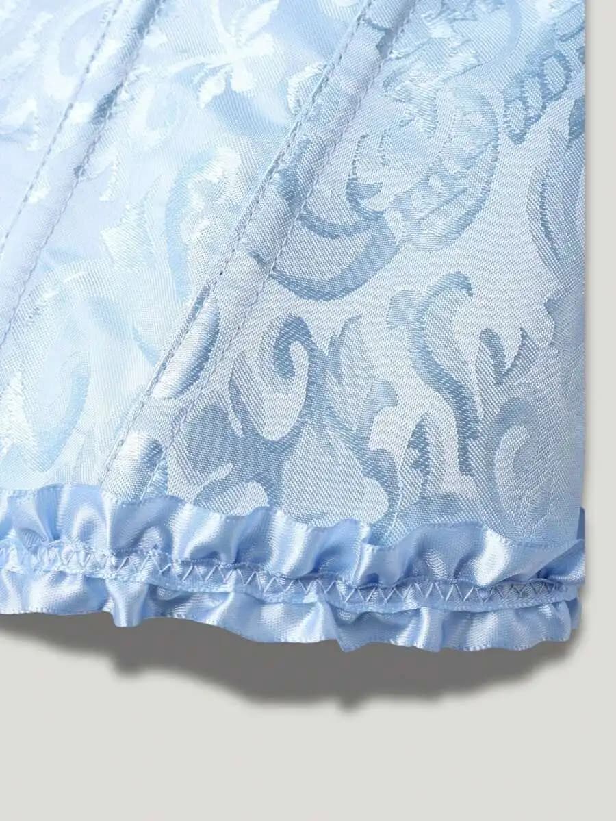 Corsetto modellante neoclassico azzurro per donna, intimo per abiti da sera e da sposa, corsetto snellente stile corte