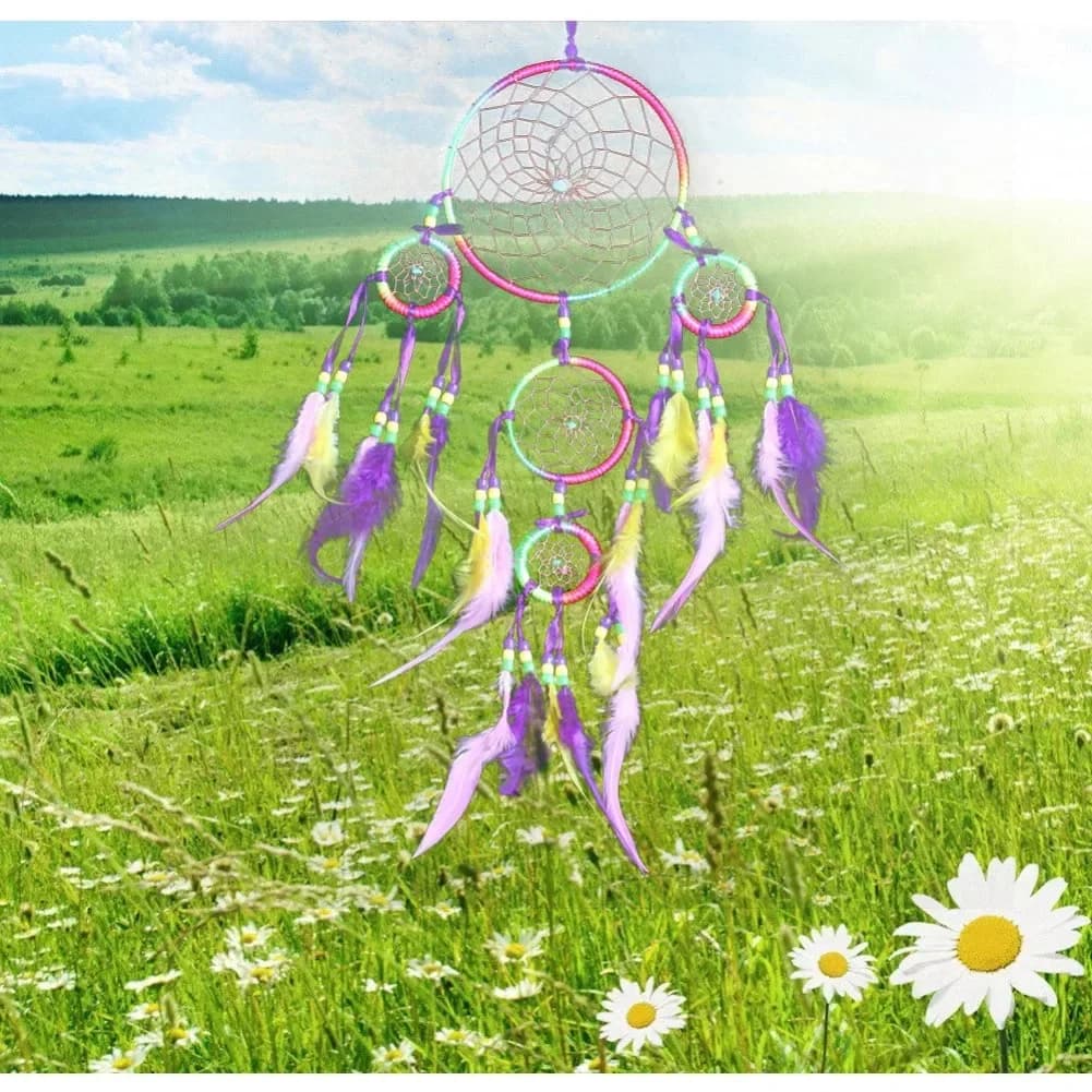 Romantic Dream Catcher Hand-woven Ornaments Aesthetic Room Decor Wind Chimes Holiday Hanging Craft Gift Wedding Decor