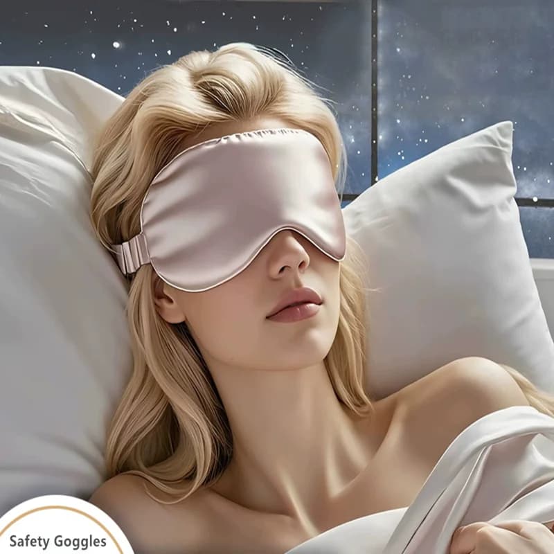 Mascherina per Dormire in Seta a Doppio Lato, Blocca la Luce, Traspirante, per Viaggi, Protezione Occhi, Occhiali di Sicurezza