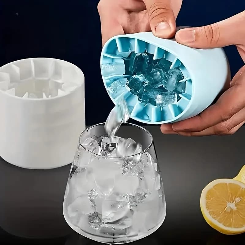 1 stampo per cubetti di ghiaccio in silicone a congelamento rapido, stampi in plastica resistente per ghiaccio dalla forma perfetta, ideali per succhi di frutta, secchielli per il ghiaccio