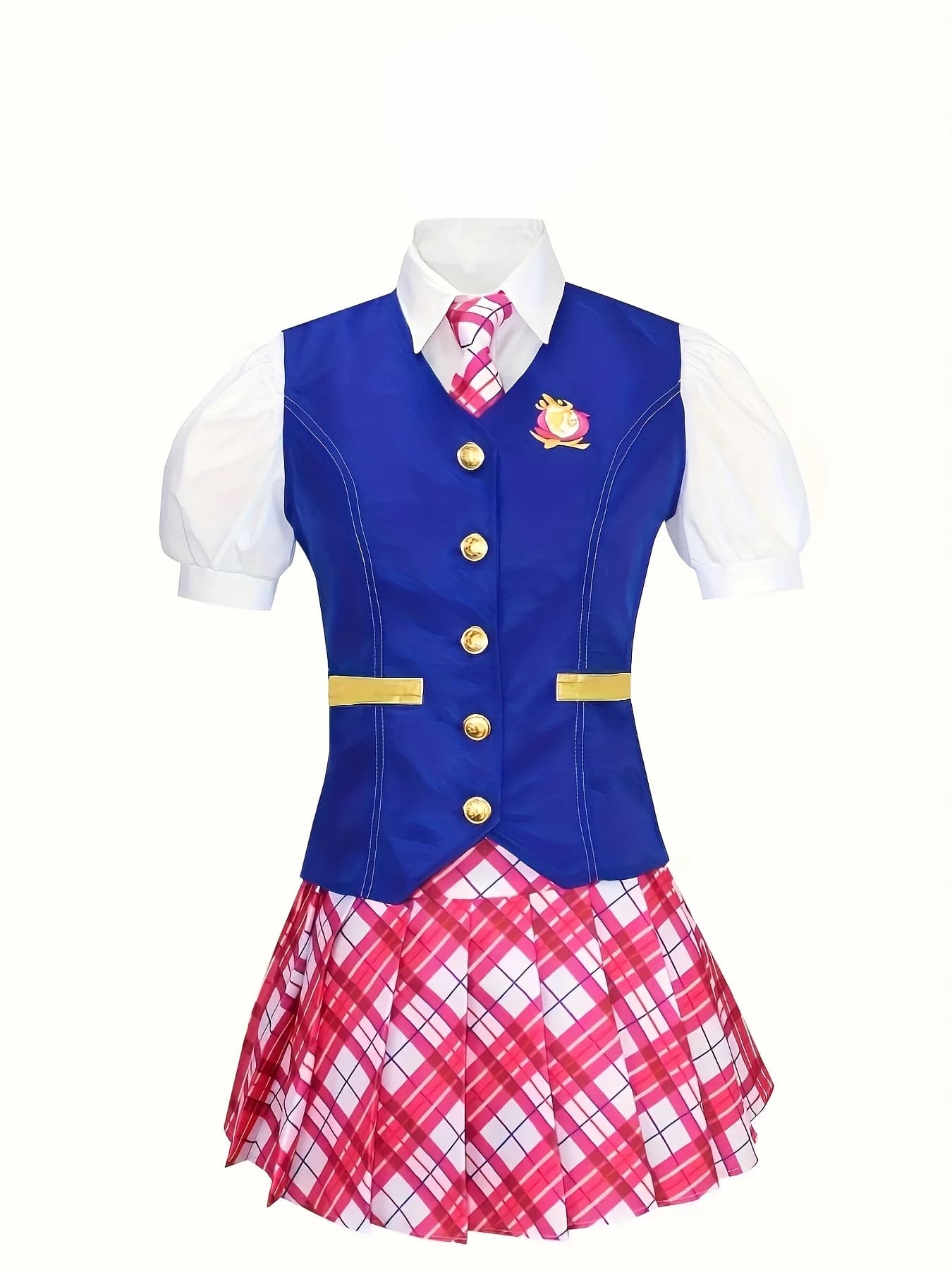 Costume cosplay di Halloween a tre pezzi: gilet, camicia e gonna corta; uniforme da accademia di principesse; vestito elegante per cosplay.