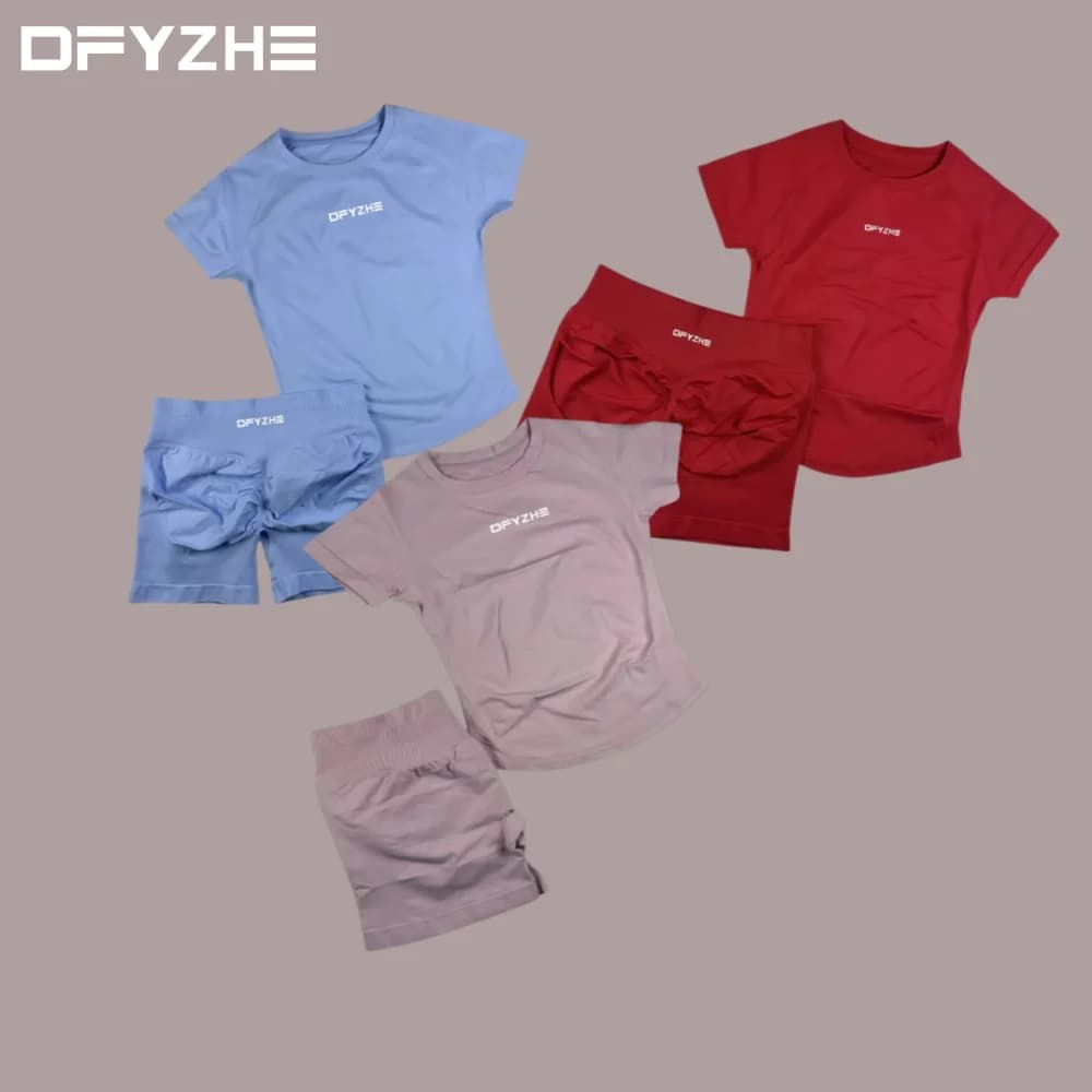 Sports Set Four Seasons DFYZHE, T-Shirts for Yoga, Shorts for Fitness and Running, Court Sleeves for Cycling and Boxing