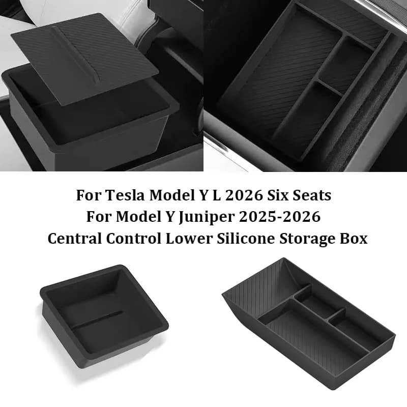 For Tesla Model YL Model Y Juniper 2025-2026 Center Console Armrest Storage Box Stowing Tidying Lower Bottom Mats Organizer Tray