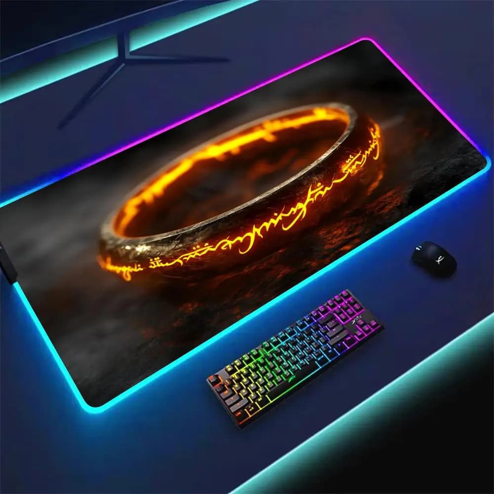 Tappetino per mouse RGB Magic Ring Design tappetino da gioco in gomma antiscivolo Tappetino da scrivania LED bagliore Tastiera da gioco mousepad gamer accessori per PC