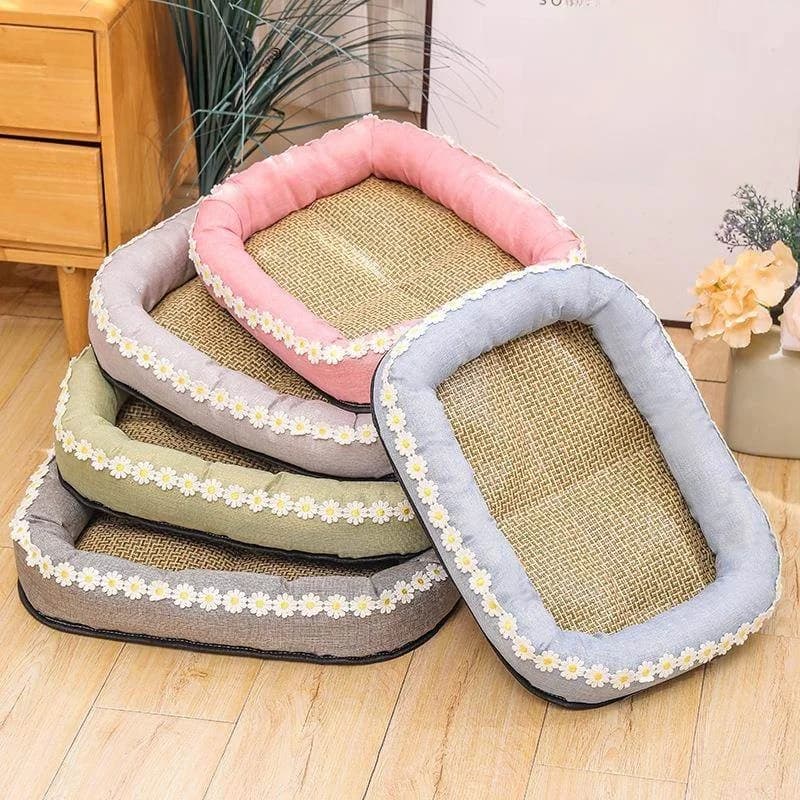 Cuccia estiva rotonda per animali domestici, impermeabile, antigraffio, per cani di taglia grande, media e piccola, tappetino rinfrescante in tessuto, universale per tutte le stagioni