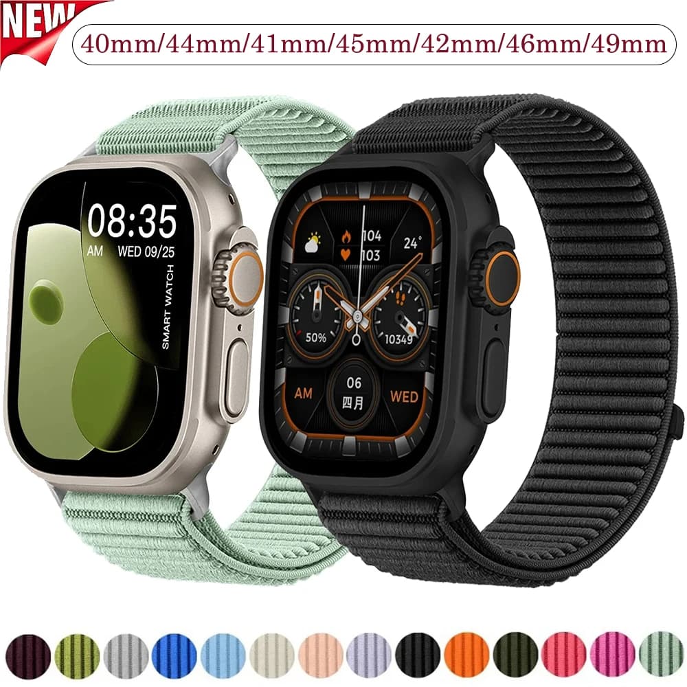 Cinturino in nylon per cinturino Apple Watch Ultra 3/2/1 49mm 11 10 46mm 42mm Bracciale sportivo intrecciato per IWatch 9 8 7 6 SE 40/41mm 44/45mm