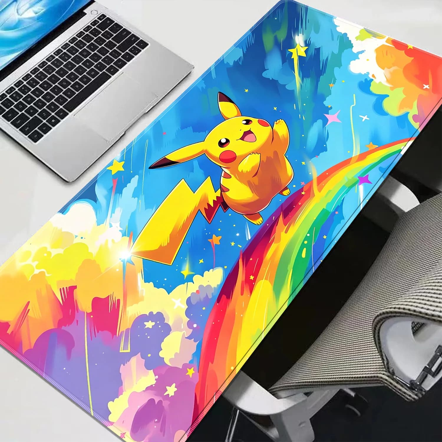 Tappetino per mouse in gomma, tappetino da scrivania, simpatico tappetino per mouse Pokemon Pikachu per LOL Lockedge, accessori da gioco, tappetino per tastiera per computer