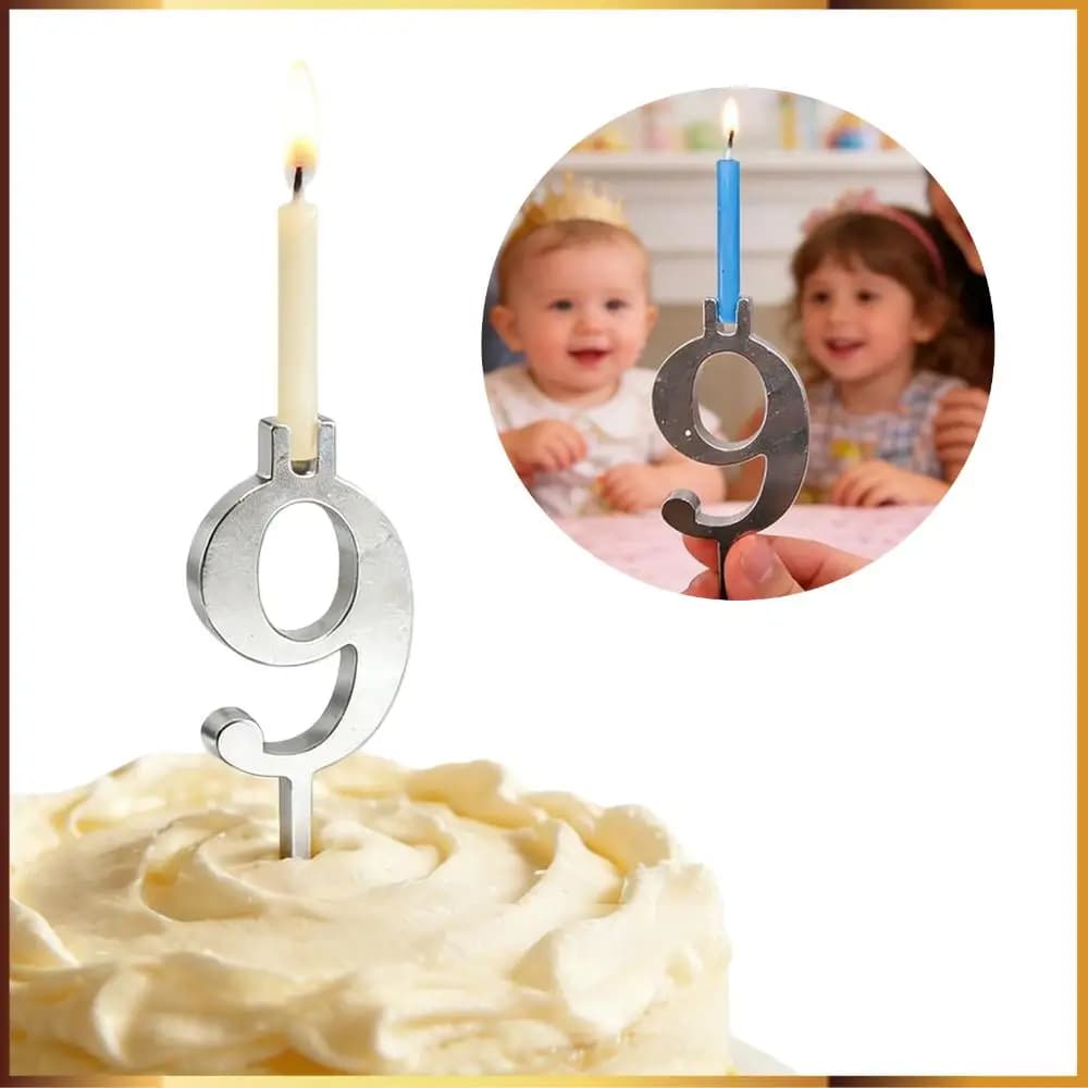 10 Pcs 0-9 Reusable Number Birthday Candle Holder Set Cakes Accessories Numeral Candles Stand for Anniversaries Celebrations