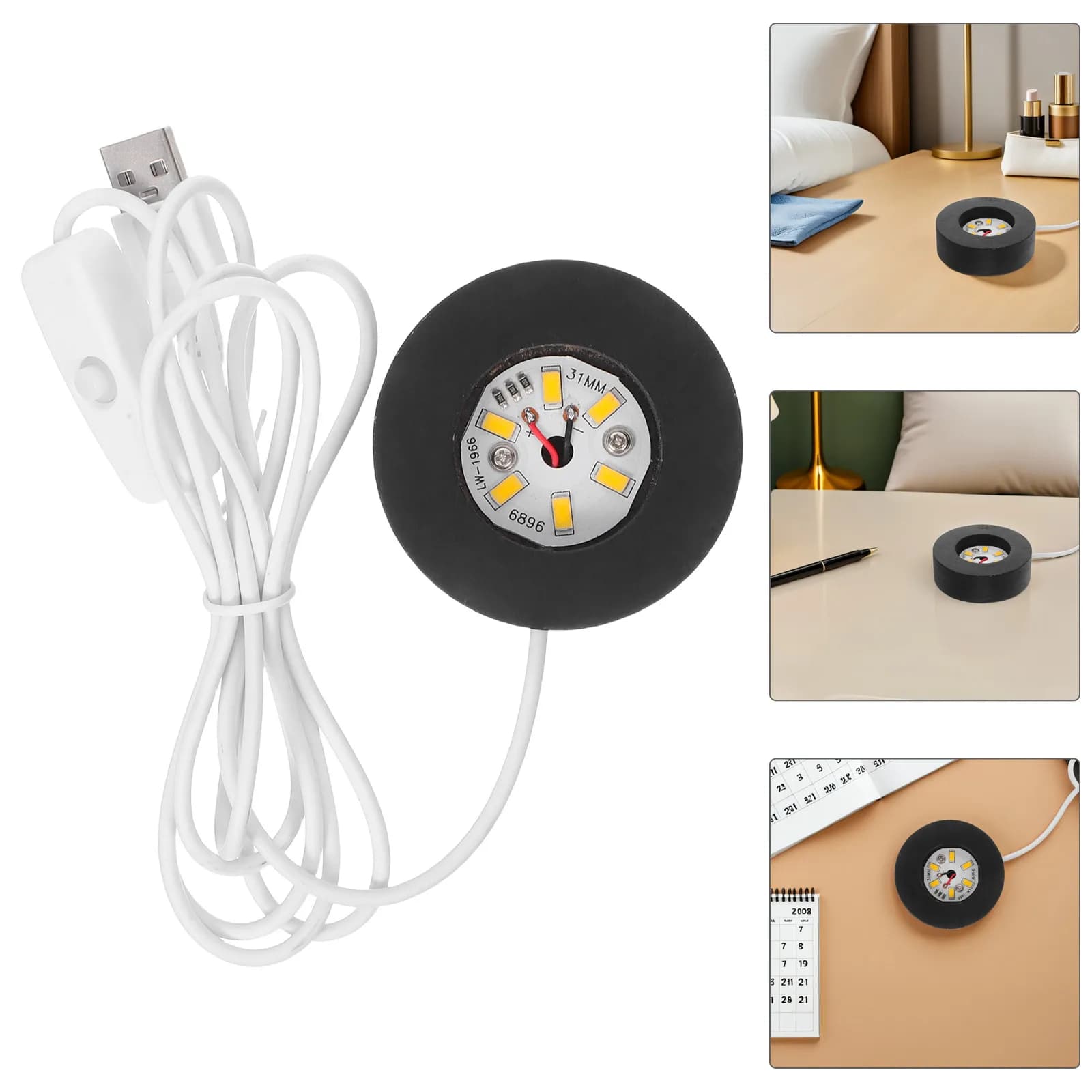 Base Luminosa LED in Legno Rotonda, Luce Notturna Calda, Supporto per Sfera di Cristallo, Lampada Decorativa LED per Arredamento Scrivania