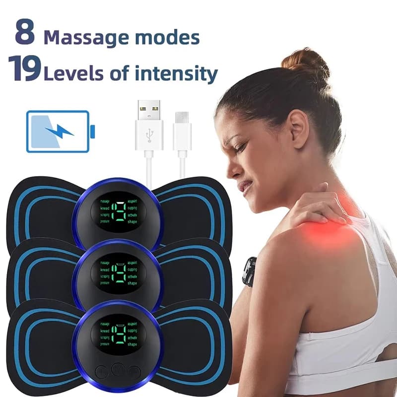 Smart Electric Neck Massager Portable EMS Muscle Stimulator Cervical Vertebra Massage Patch For Muscle Relax Pain Relief