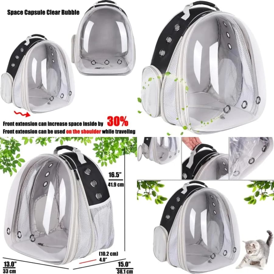 Zaino Trasportino Espandibile Anteriore per Gatti di Grandi Dimensioni, Adatto fino a 9 kg, Zaino Trasportino per Animali Domestici con Finestra a Bolla a Capsula Spaziale per Gatti Grandi e Robusti