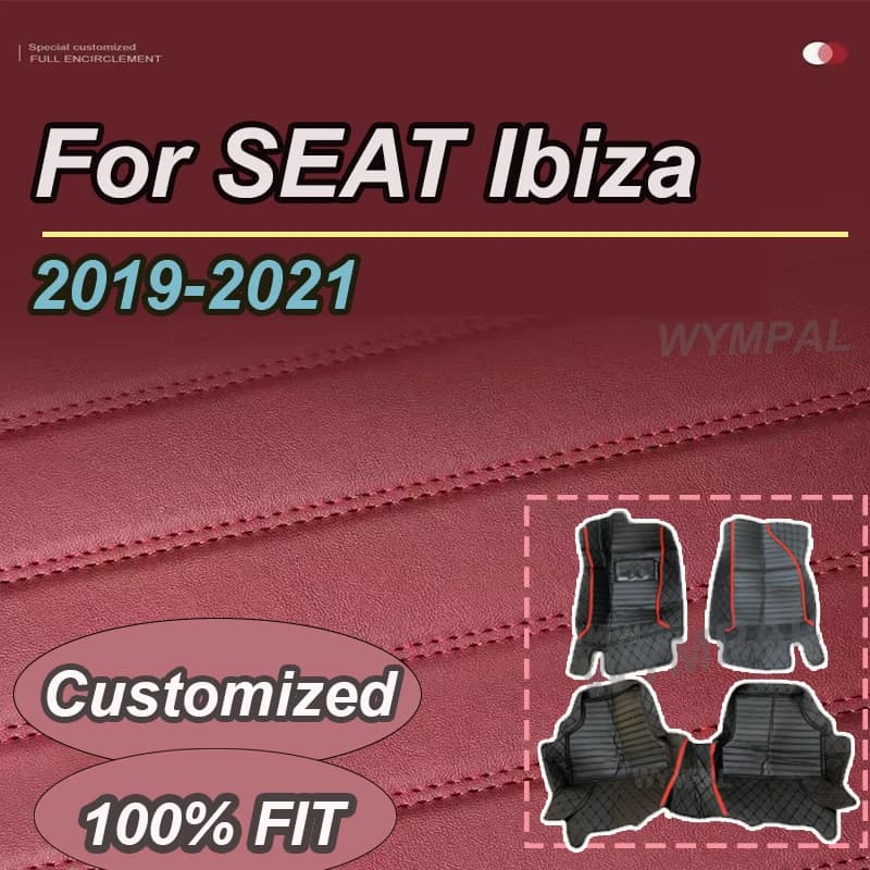 Tappetini per auto automobilistici personalizzati LUXURY per SEAT Ibiza 2019 2020 2021 Auto in pelle di lusso
