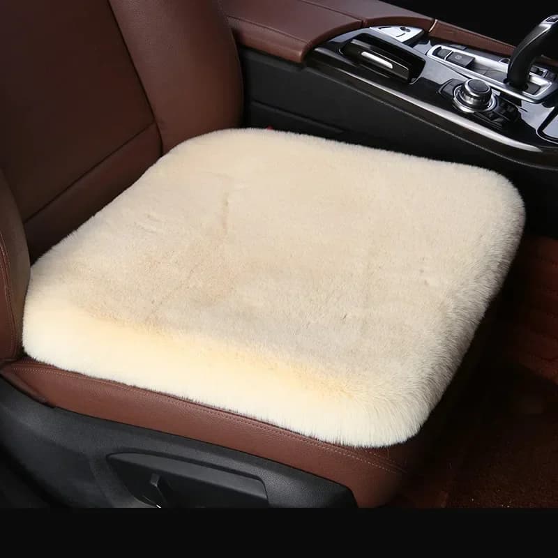 1pc Plush Car Seat Cushion, Warm Soft Non-Slip Auto Chair Pad, Universal Winter Interior Protector, Plush Cover for Vehicle Size