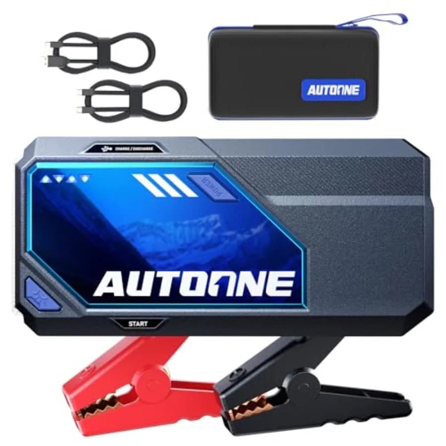 Avviatore di Emergenza per Auto 10000A, 24000mAh, Portatile 12V per Tutti i Motori a Benzina/Diesel, 168W DC Jump Box per Batteria Auto