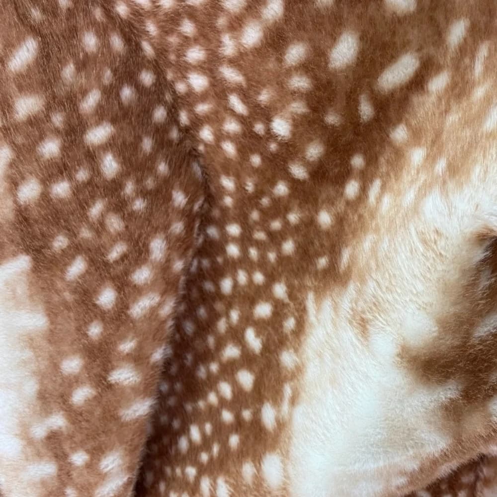 Tessuto Peluche Imitazione Pelliccia di Cervo Spesso con Motivi a Macchie di Cervo e Macchie di Leopardo, Tessuto Peluche con Macchie di Pelliccia, Tessuto Fai da Te Artigianale Effetto Visone