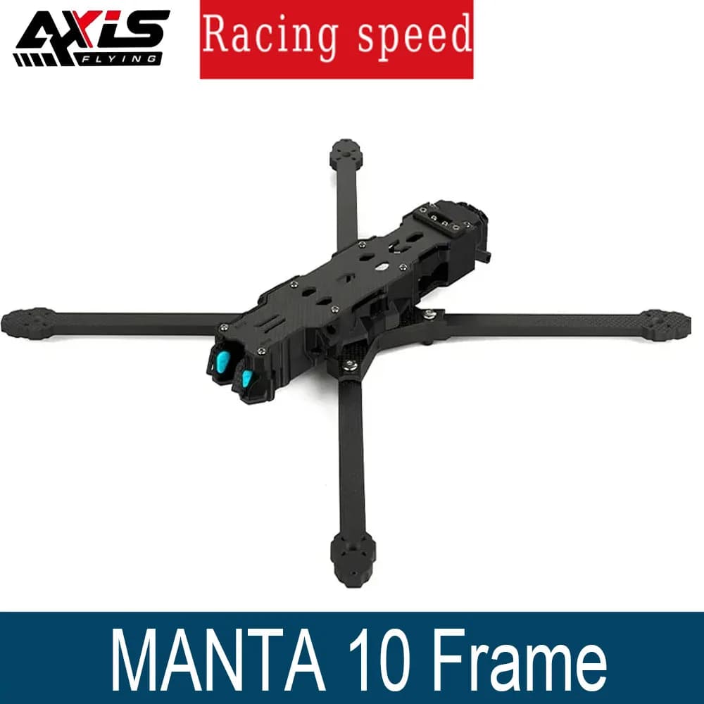 Axisflying MANTA10 "Lite 10 pollici FPV Freestyle Drone Ture X Frame Kit passo 402mm T700 Carbonio compatibile elica da 10 pollici