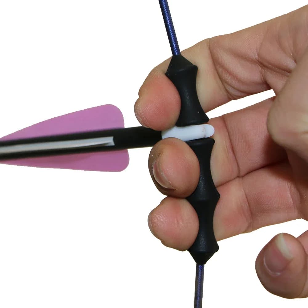 Tiro con l'arco Arco String Silenziatore Stabilizzatore Protezione per le dita in silicone per arco composto/arco lungo ricurvo Caccia Tiro con l'arco Tiro al bersaglio