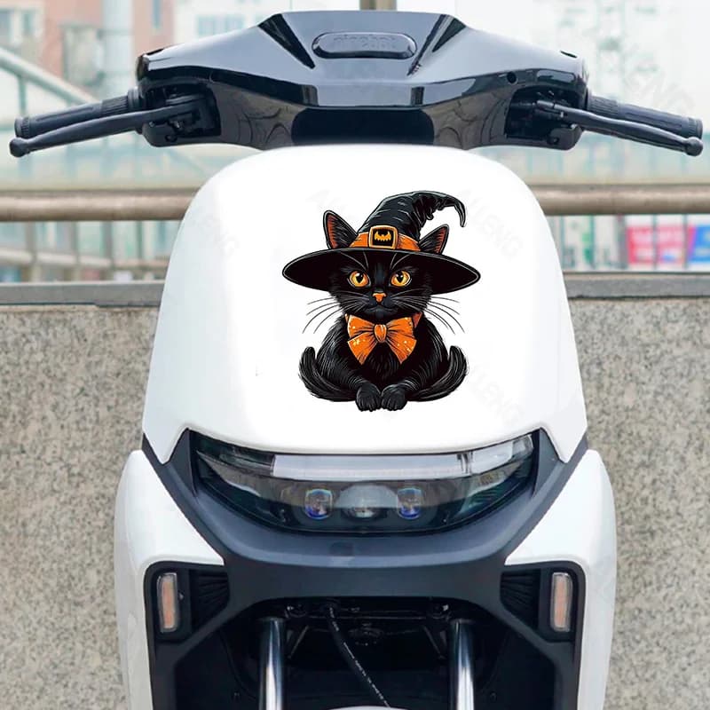 1pc Vintage Cat Orange Hat Waterproof Vinyl Sticker for Car Truck Bumper Window Laptop