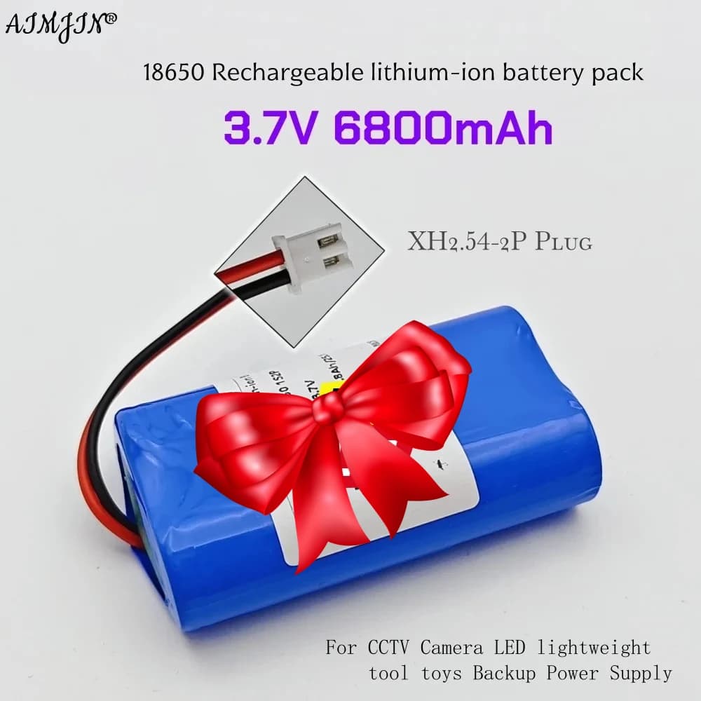 18650 Battery 3.7V 6800mAh Lithium Rechargeable Battery Packs for LED Light Power Tool Toy Security Equipment Bluetooth Speaker