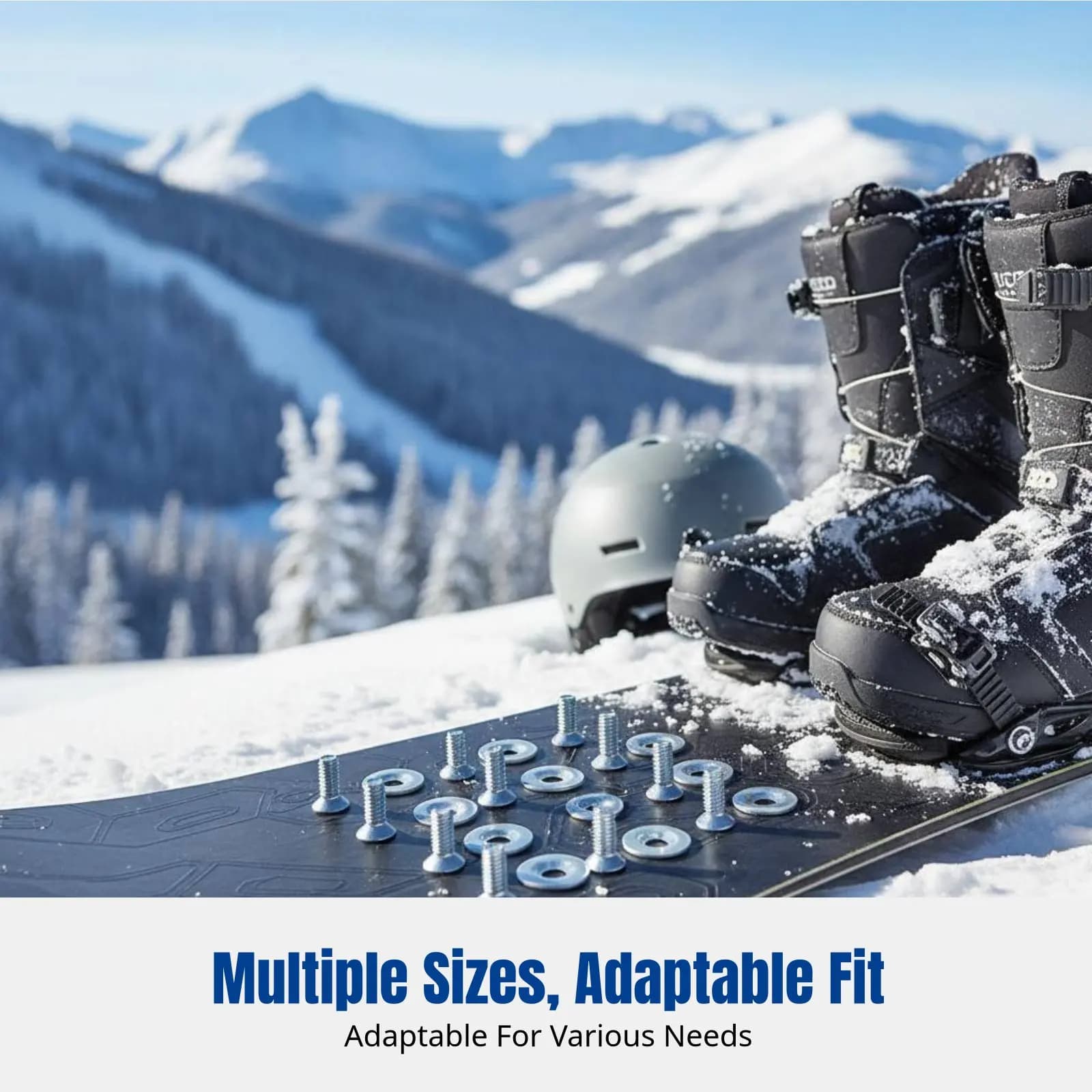Viti per dischi di fissaggio per snowboard, hardware anti-sfilamento, nero e argento, accessori per il montaggio dello snowboard