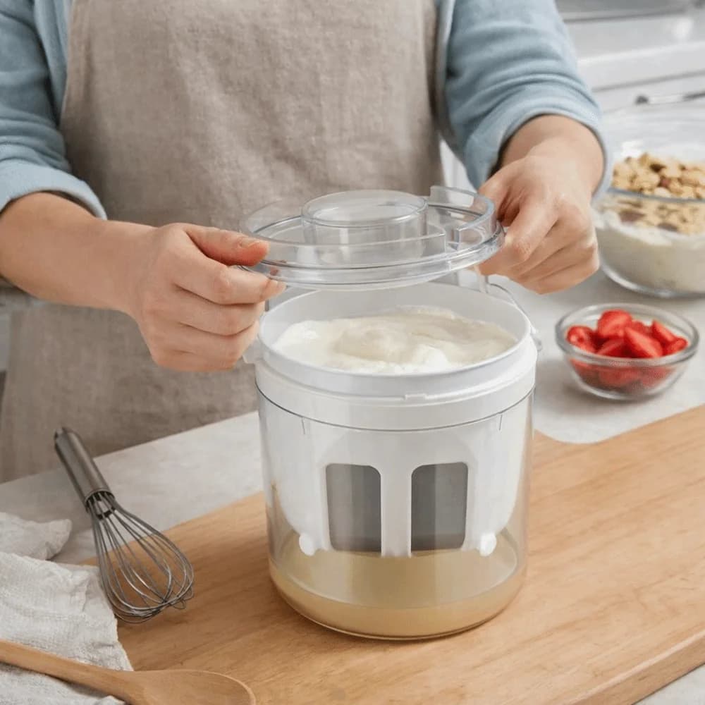 Colino per Yogurt in Acciaio Inossidabile per Frullati Proteici, Separatore di Siero a Rete Fine, Colino Alimentare per la Preparazione del Yogurt