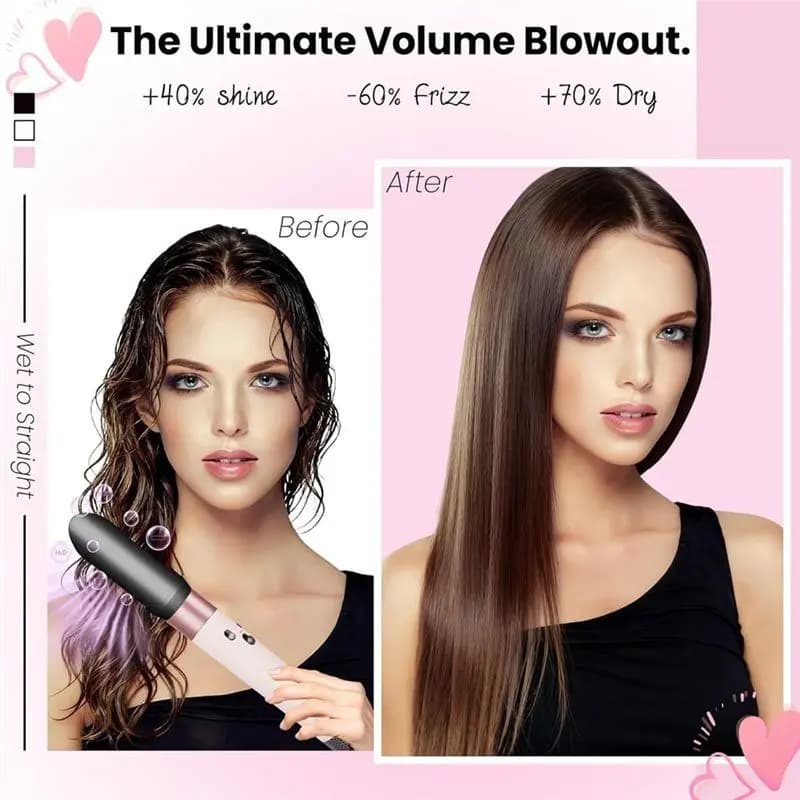 AEE2-Upgraded Hair Straightener Attachment For Dyson Airwrap HS01 HS05 HS08, Gentle Airflow Smooth Nozzle For Air Wrap