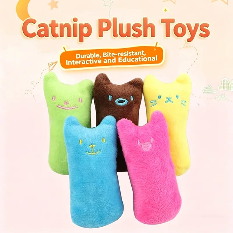 Giocattolo per gatti in carta stropicciata e peluche, con catnip, interattivo, da masticare con il pollice, per la dentizione e la masticazione, resistente ai morsi, per gattini, accessori per animali domestici