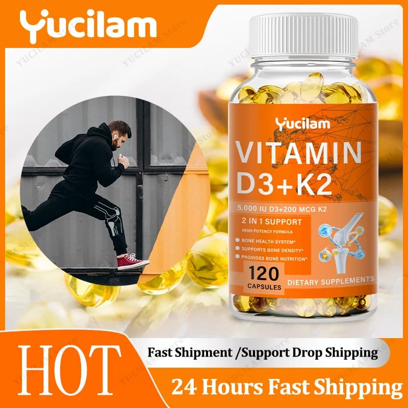 35000 IU Vitamin D + 200 MCG K2 Supports bone and joint health - Increases immune health Calcium supplement for men and women