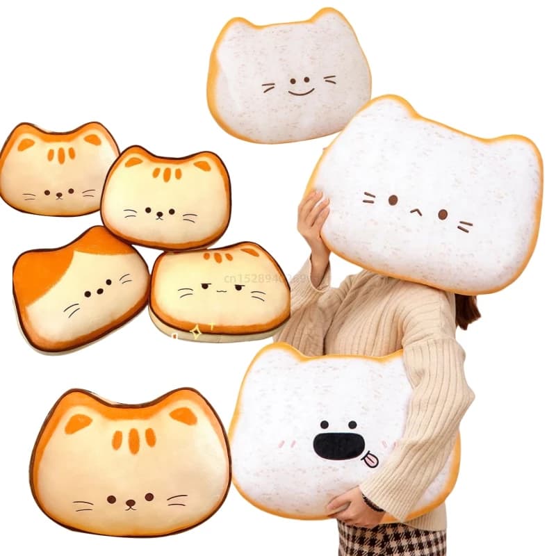 45 centimetri Bella Burro Gatto Peluche Peluche Biscotto Toast Cuscino Softs Huggable Bambola Giocattoli Regalo Di Compleanno Divano Cuscino per le Ragazze