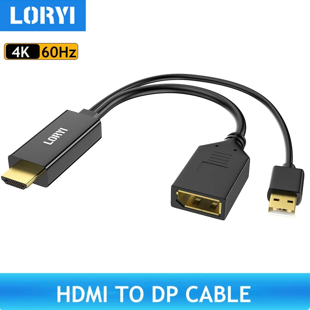 Convertitore 4K 60Hz Cavo HDMI-compatibile Displayport con alimentazione USB da maschio a femmina per monitor portatile Mini proiettore PS5 Mac