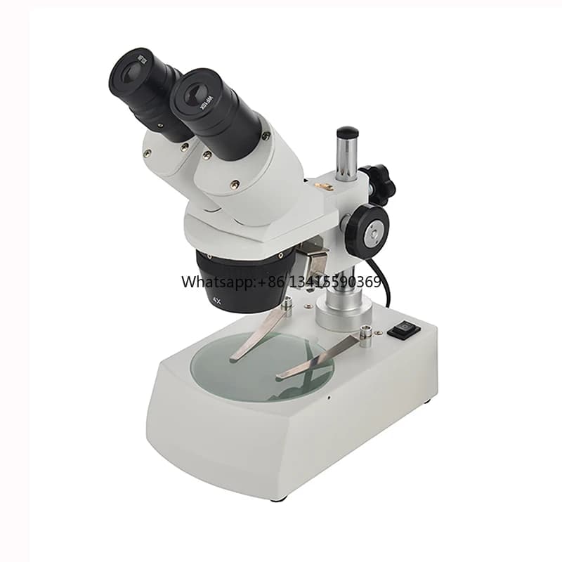 Microscopio stereo binoculare con illuminazione a luce superiore e inferiore per l'apprendimento degli studenti o l'uso del laboratorio