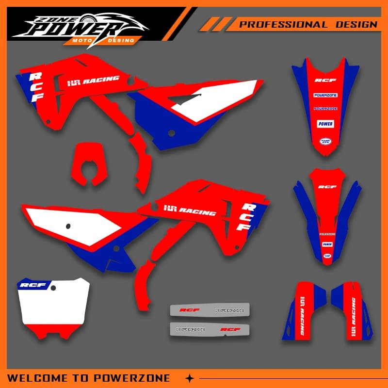 Powerzone Graphics For HONDA CRF250R 2025 2026 2027 450R CRF 250 450 R 250cc Decal Stickers Motorcycle Background Custom 01