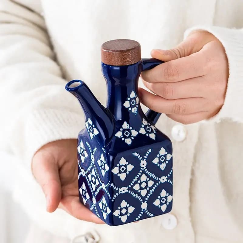Vaso per olio in ceramica americana, bottiglia per olio commerciale, bottiglia per condimenti per cucina domestica