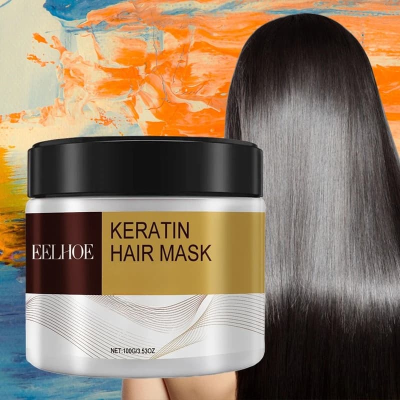 Maschera per capelli alla cheratina e collagene da 100 g, riduce la secchezza e il frizz, previene la divisione dei capelli, ammorbidisce, controlla l'olio, idratante, balsamo