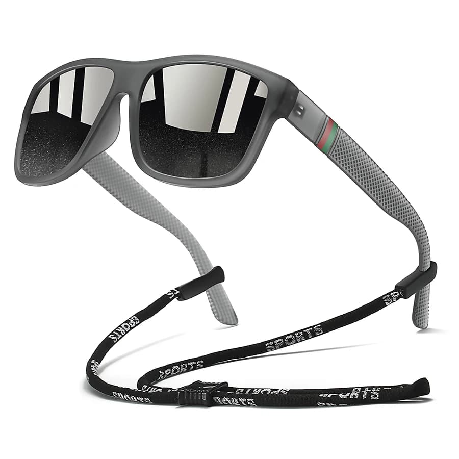 Moda con catena UV400 Occhiali da sole Modello a quadri vintage Uomo Donna Guida Pesca Occhiali protettivi di sicurezza leggeri