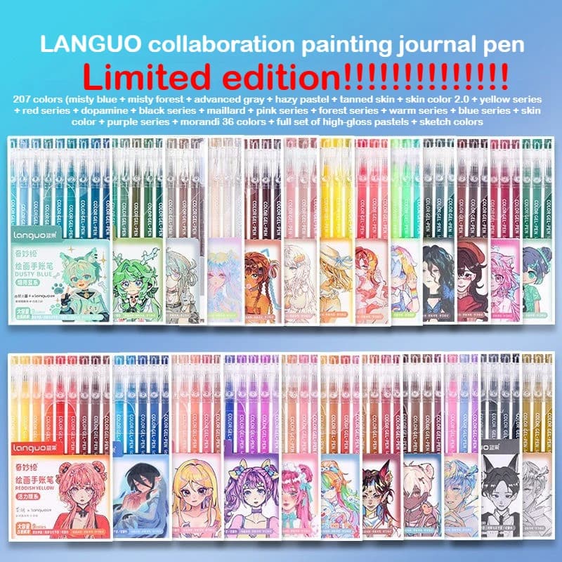 Languo 6/234 Colori Co-branded Edizione Limitata Penna Gel Scrapbook Pittura Penna A Sfera FAI DA TE Materiale Scolastico Per Ufficio di Cancelleria