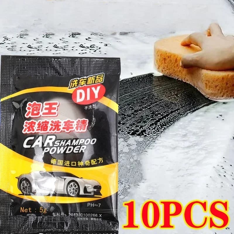 Shampoo per la pulizia dell'auto in polvere per carrozzeria dell'auto forte agente di lavaggio schiuma essenza strumenti di pulizia multifunzionali accessori per auto 1/5/10 pezzi