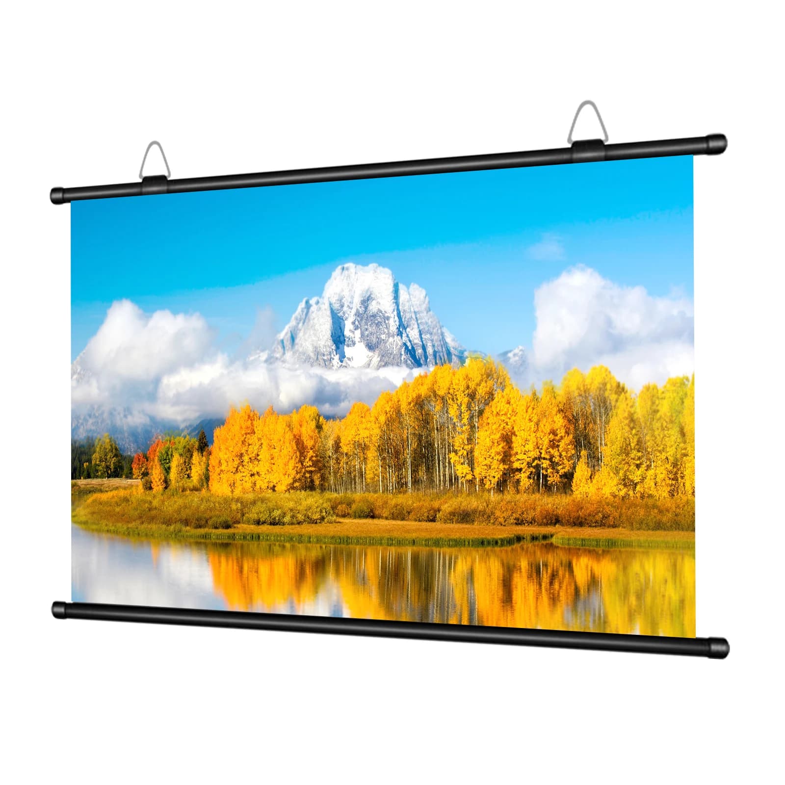 XIAOHUI 110-Inch 16:9 Projection Screen, Non-Perforated Wall-Mounted Type, Household Anti-Light Projection Screen
