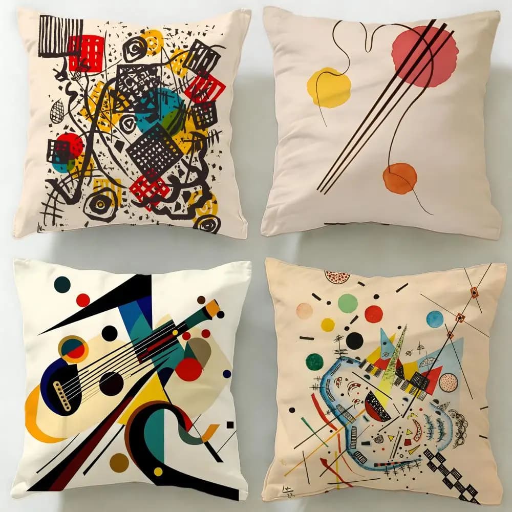 Federa per cuscino del pittore classico Wassily Kandinsky, morbida e facile da lavare, versatile per divano, letto, viaggi e ufficio