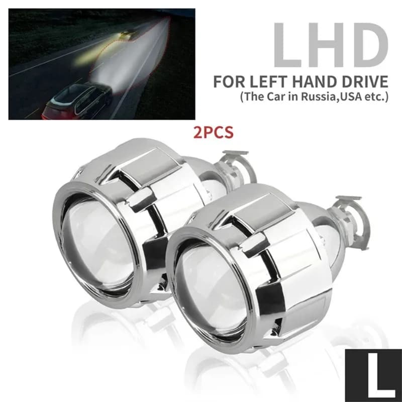AILEO 2Pcs 2.5 Inch Mini Bi Xenon HID Projector Headlight Lenses H4 H7 H11 9005 H8 Retrofit Fit Car Head Lamp Gating Gun Shrouds