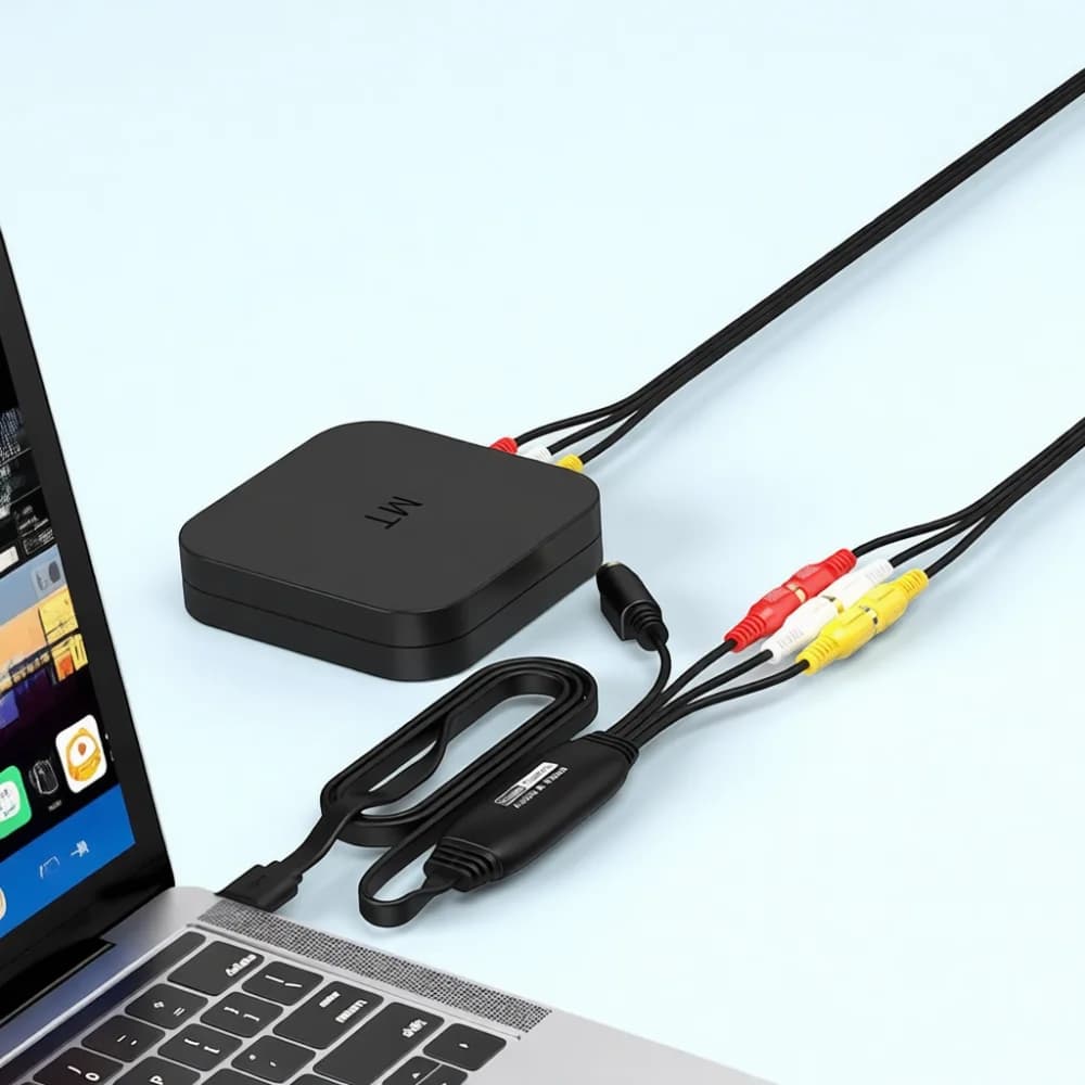 Portable Video Capture Adapter USB To RCA Signal Converter 1080P Digital Recording Tool For Live Broadcasting Conference