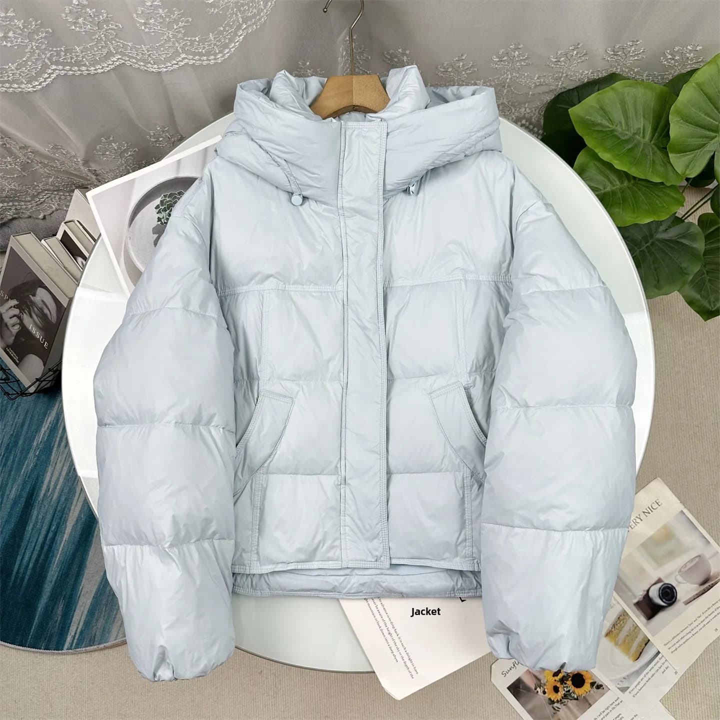 Cappotto corto casual stile oversize da donna, alla moda, in piumino d'anatra, versione coreana, per l'inverno