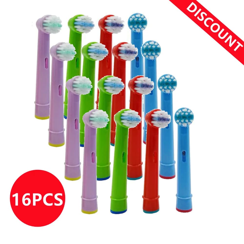 Replacement heads for 16-piece children's toothbrush for Oral-B Fit Advance Power/Pro Health/Triumph/3D Excel