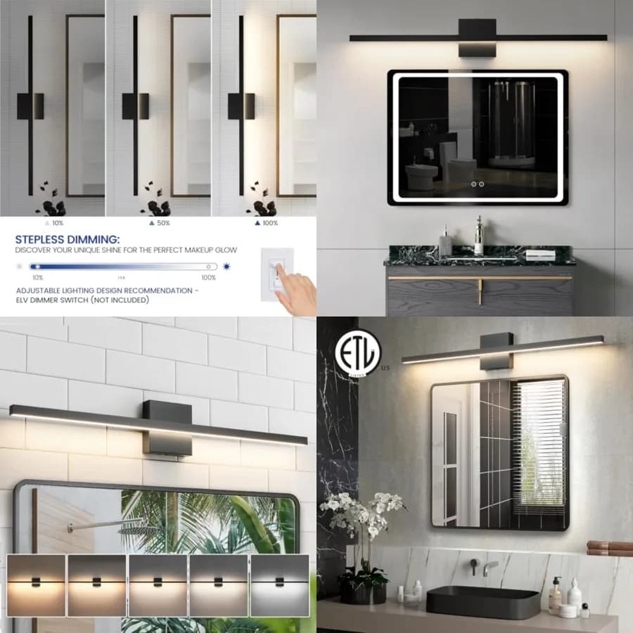 Lampada LED da Bagno, 5CCT Dimmerabile, Illuminazione Moderna per Specchio, Barra Luminosa per Bagno, Applique da Parete per Bagno