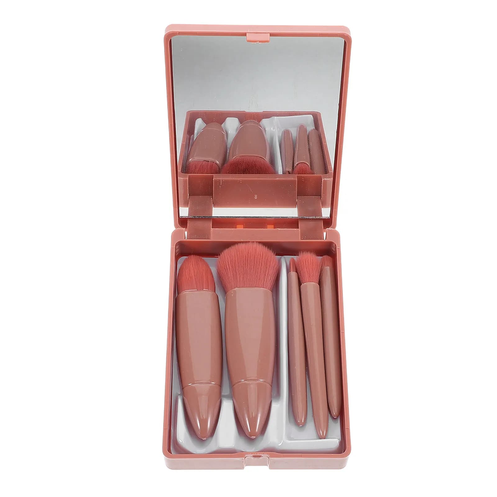 1Set Portable Brush Set Mini Travel Makeup Kit with Bristles Essential Tools for Foundation Powder