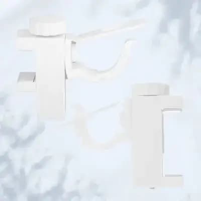 2Pcs Nail-Free Curtain Rod Holders No Drill Adhesive Bracket for Closet Rods Towel Bars Easy Install White ABS PP Material